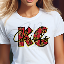 Load image into Gallery viewer, Chiefs KC Leopard Tee or Crewneck