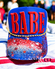 Load image into Gallery viewer, Red, White & BABE Hat
