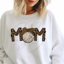 Load image into Gallery viewer, Leopard MOM Volleyball Coquette Crew