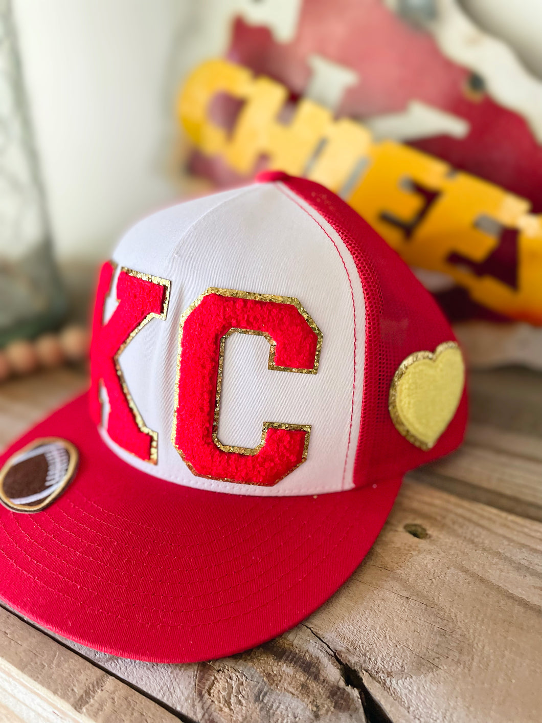 Kansas City Chiefs Fan Chenille SnapBack Trucker Hat