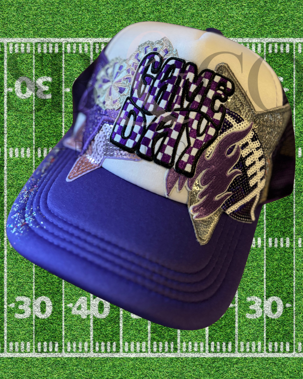 Purple Gameday Football Trucker Hat