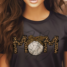 Load image into Gallery viewer, Leopard MOM Volleyball Coquette Tee
